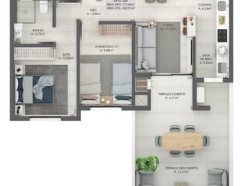 Planta Garden 206 — Lançamento Gran Michel, Criciúma/SC