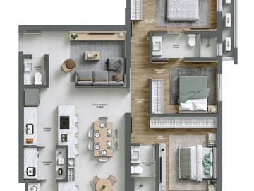 Planta Final 2 e 4 — Laçamento Alto Padrão. Treviri, Centro Joinville