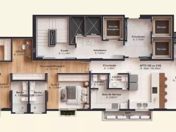 Planta tipo 2 — Lançamento Alto Padrão, Árbor Concept Home, Centro – Criciúma