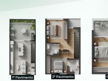 Planta Casa 2 — Lançamento, Triplex em Condomínio Fechado, Santo Antônio de Lisboa