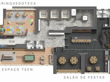 Planta Lazer — Lançamento, W Tower, Meia Praia, Itapema