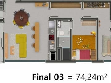 Planta final 3 - 2 suites — Lançamento, Uber Wellen, Barra Velha SC