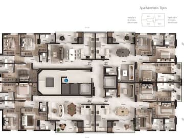 Planta Tipo — Lançamento Edifício Maine, Meia Praia, Itapema/SC