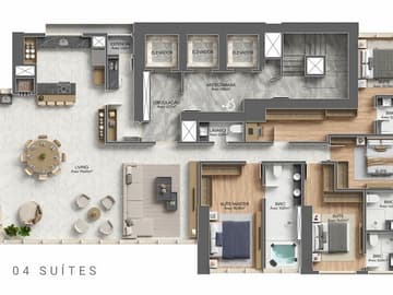 Planta Tipo — Lançamento, W Tower, Meia Praia, Itapema