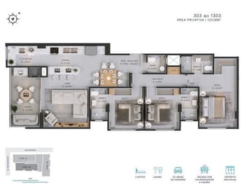 Planta Final 03 — Lançamento, Horizon Residence, Vista Mar em Balneário Rincão/SC