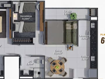 Planta tipo 5 — Lançamento, Condomínio Club, Prime Park Residence, Blumenau