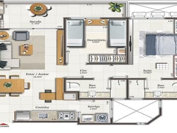 Planta 408 — Gran Villaggio, Praia da Villa, Imbituba/SC