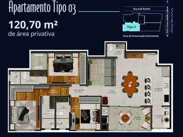 Planta Tipo 3 — Lançamento, Ilha de San Blás, Frente Mar em Navegantes/SC