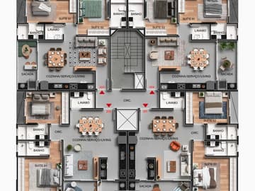 Planta Humanizada — Lançamento, Residencial Tulum, Praia de Mariscal, Bombinhas SC