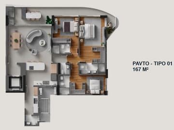 Planta Tipo 1 — Skyline, Alto Padrão e Vista Mar em Itajaí/SC
