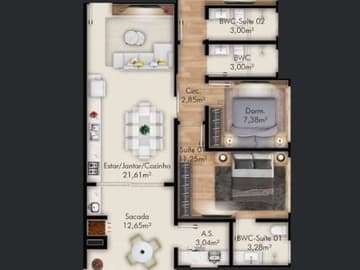 Planta 203 a 703 — Lançamento, Imperium Residence, Próximo do Mar em Gov. Celso Ramos