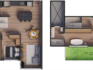 Planta Duplex 3 dormitórios — Lançamento, Viel Spab, Ingleses