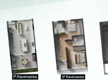 Planta Casa 7 — Lançamento, Triplex em Condomínio Fechado, Santo Antônio de Lisboa