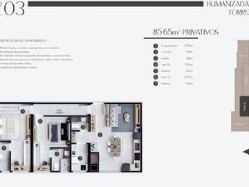 Planta Tipo 3 Torre B — Lançamento a 200 Metros do Mar, Mount Hermon, Balneário Perequê, Porto Belo