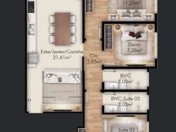 Planta 204 a 704 — Lançamento, Imperium Residence, Próximo do Mar em Gov. Celso Ramos