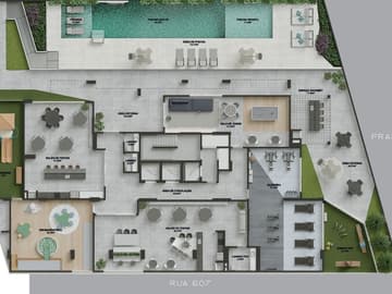 Planta Área de Lazer — Pré Lançamento a 350 Metros do Mar, Cologny Residence, Itapema