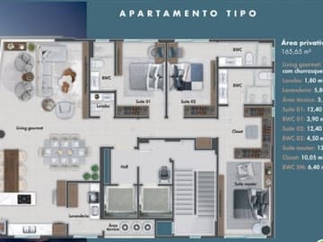 Planta Tipo — Star Class Home. Alto Padrão no Centro de Itajaí /SC