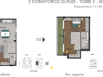 Planta Duplex 803 T2 — Apartamentos Duplex, Edifício Now – Estreito