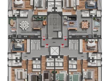 Planta 4 — Lançamento, Residencial Tulum, Praia de Mariscal, Bombinhas SC
