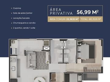Planta — Lançamento, Joy, no Bairro Cordeiros, em Itajaí /SC