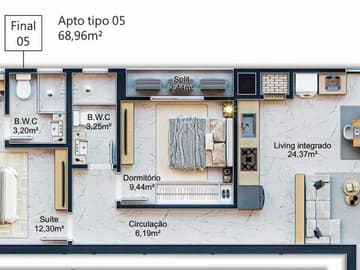 Planta Tipo 5 — Lançamento, Everett, Itapema