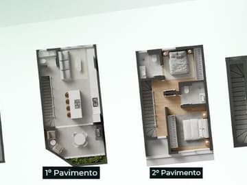 Planta Casa 6 — Lançamento, Triplex em Condomínio Fechado, Santo Antônio de Lisboa