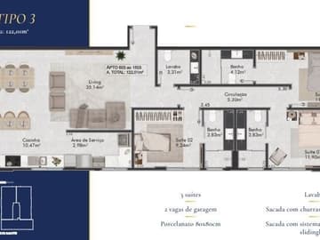 Planta final 3 — Lançamento, Symphony, Praia do Mar Grosso – Laguna SC