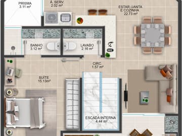 Planta Duplex final 2 — Lançamento, Mirante dos Corais, Coqueiros