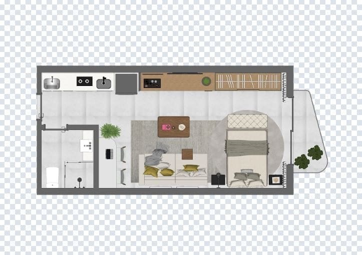 Planta Studio — Lançamento em Florianópolis- Edifício SANTA 4, Santa Mônica