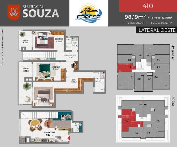 Planta 1 — Residencial Souza, Ingleses do Rio Vermelho, Florianópolis/SC