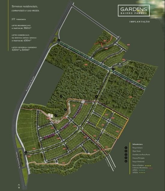 Planta Implementação — Lançamento, Gardens, Chapecó
