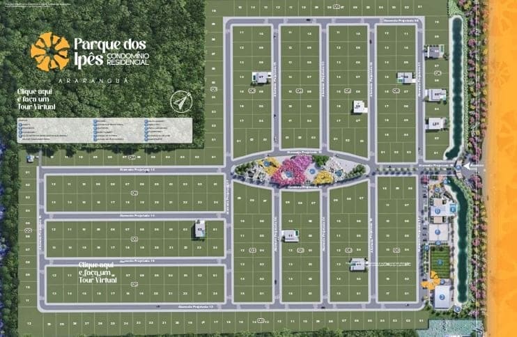 Planta Localização terrenos — Parque dos Ipês, Condomínio Residencial de Alto Padrão em Araranguá /SC