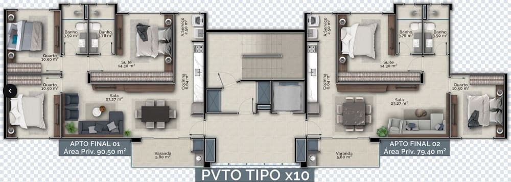 Plantas final 1 e 2 — Lançamento, Residencial Paradise – Tijucas/SC