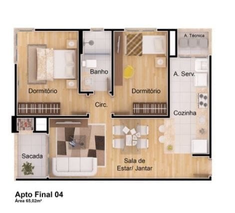 Planta final 4 — Lançamento- Edifício Villa di Napoli, Lages /SC