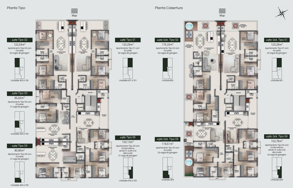 Planta 1 — Lançamento Le Parc Residence, Bombinhas / SC