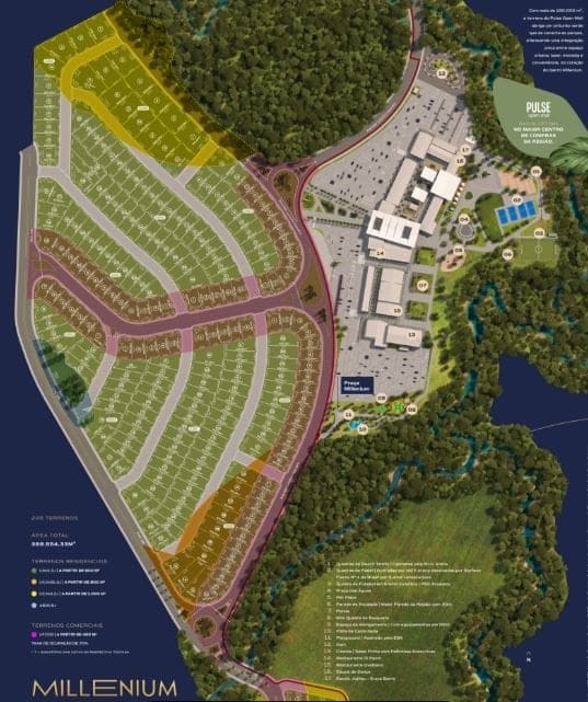 Planta Implantação — Lançamento, Loteamento Millenium I, Chapecó/SC