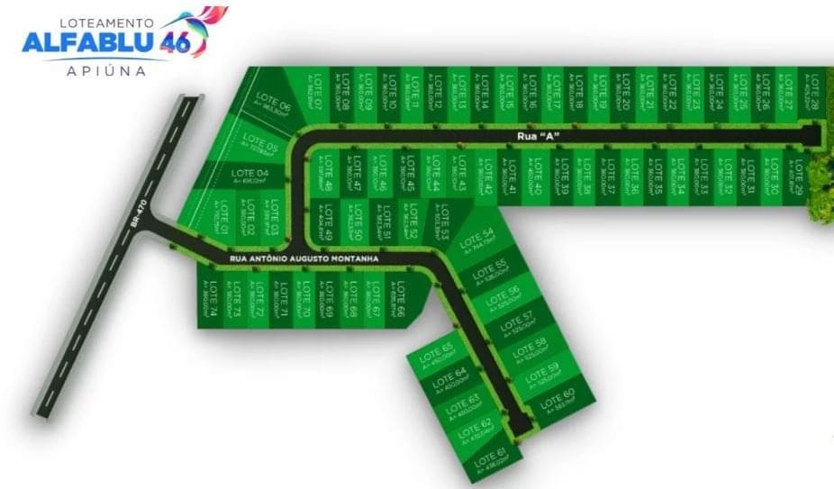 Planta — Loteamento Alfablu 46- Apiúna/SC