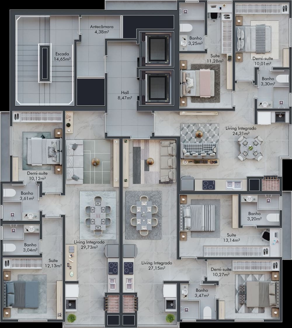Planta Humanizada — Lançamento, Andover Residence, Itapema
