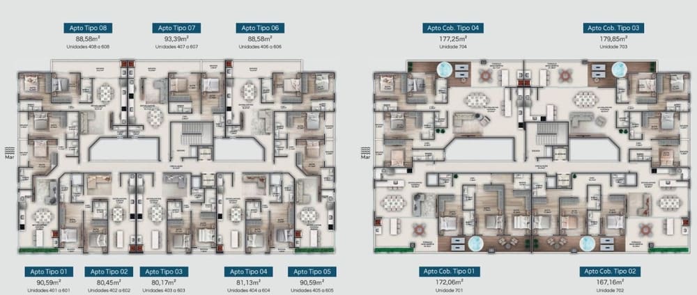 Planta 1 — Lançamento Azure Vista, Bombinhas / SC