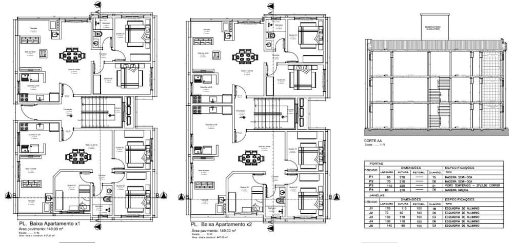 Planta 1 — Edifício Residencial Martins, Imbituba/SC